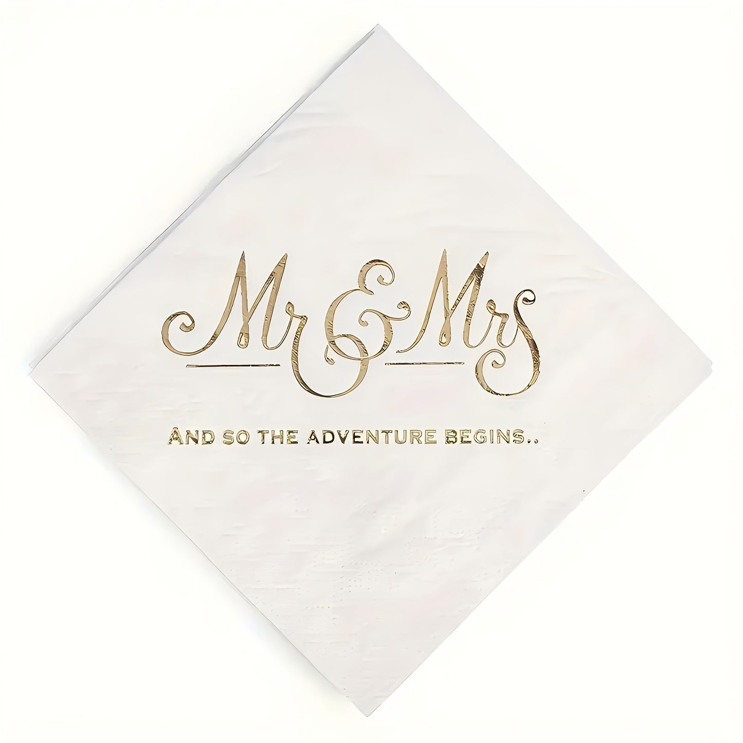 100pcs 3-Ply Soft Tissue Napkins - Elegant Golden Foil, Disposable, for Weddings & Celebrations