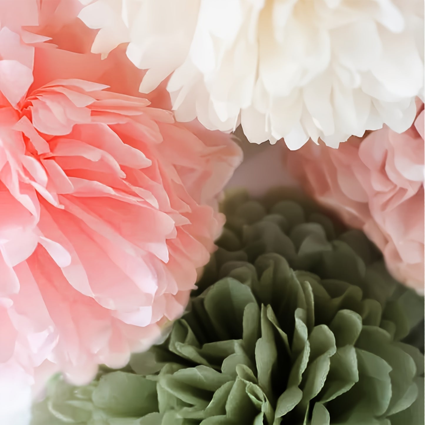 [12pcs Sage Green Pom Poms Decorations] 12pcs Sage Green Tissue Paper Pom Poms Party Decorations White Pink Green Birthday Decorations, Boho Neutral Wedding Bridal Shower Engagement Party Decorations Easter gift