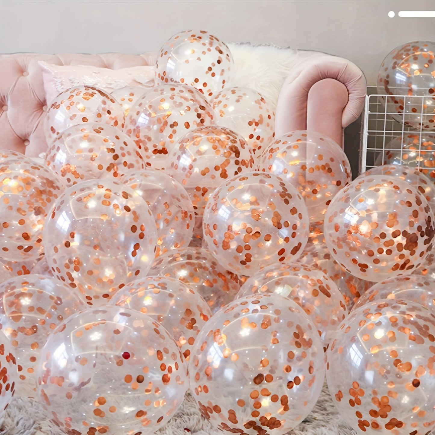 20pcs Sparkling Rose Golden Sequin Latex Balloons - Ideal for Weddings, Birthdays, Parties & Romantic Celebrations, Mixed Colors, Birthday Balloons, Perfect for Winter, New Year