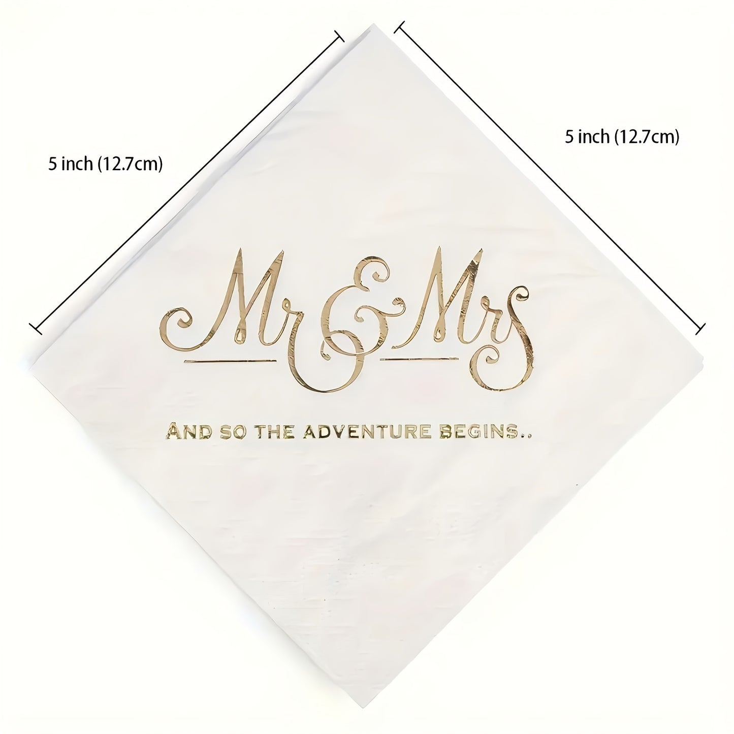 100pcs 3-Ply Soft Tissue Napkins - Elegant Golden Foil, Disposable, for Weddings & Celebrations