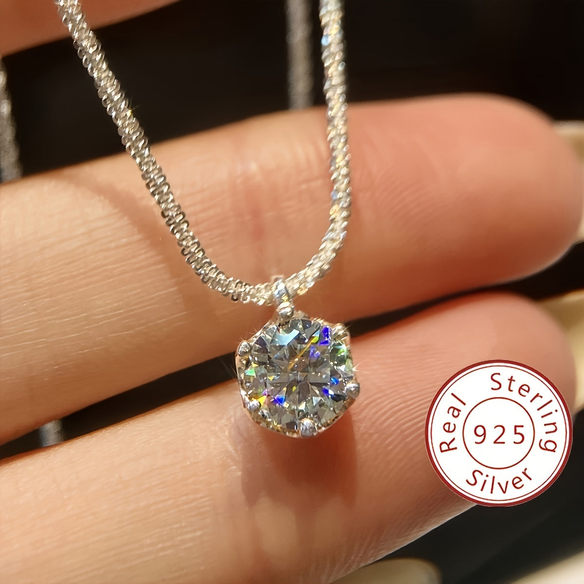 [2pcs Luxury Moissanite Wedding Necklace] 2pcs Moissanite Necklace for Women 925 Sterling Silver Wedding Necklace Promise Necklace Eternity Necklace Mother's Day Valentine's Day Luxury Ladies Jewelry Gifts