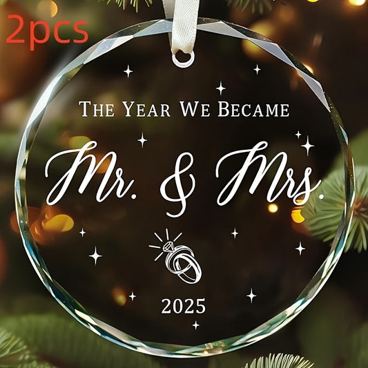 2pcs Acrylic Pendant Wedding Gift - Mr and Mrs Gift - 2025 Wedding Gift for Couples, Mr. and Mrs. Future Gift - First Wedding Bridal Shower Gift - For Wedding, Valentine'S Day, New Year Gift