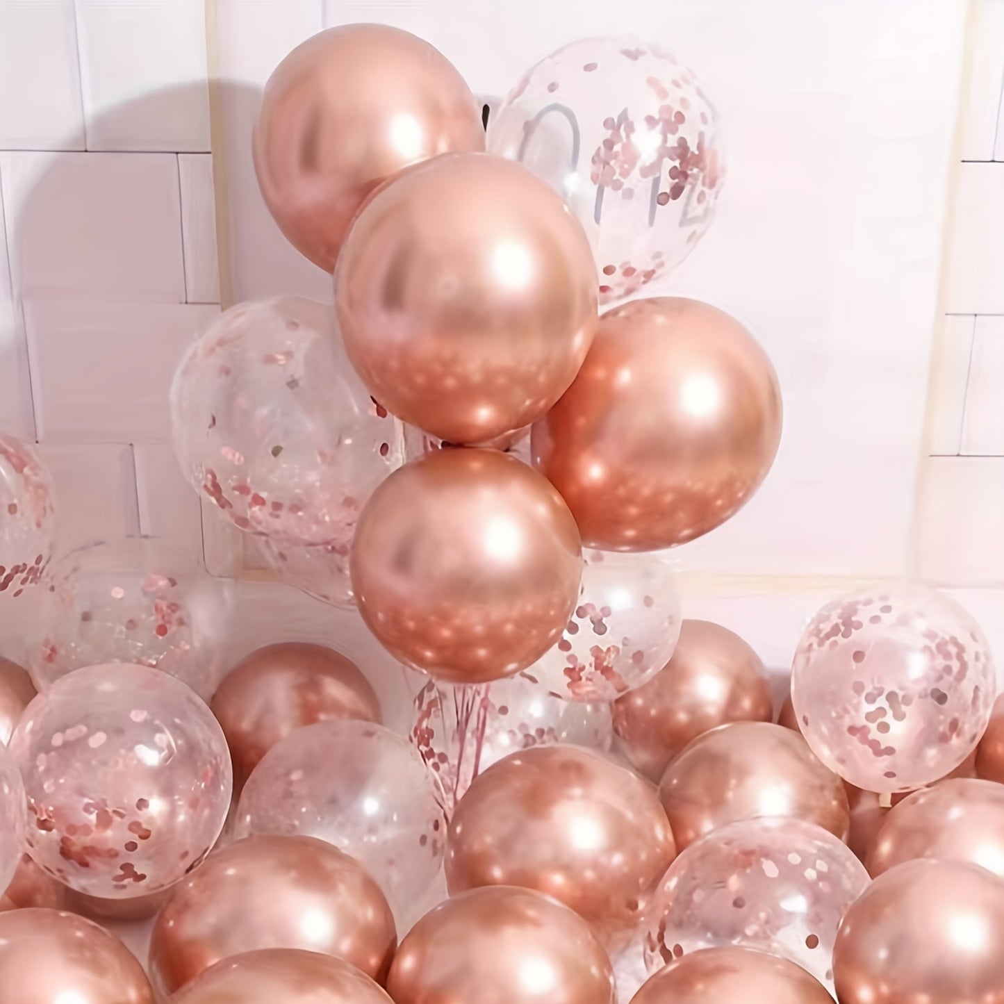 20pcs Sparkling Rose Golden Sequin Latex Balloons - Ideal for Weddings, Birthdays, Parties & Romantic Celebrations, Mixed Colors, Birthday Balloons, Perfect for Winter, New Year