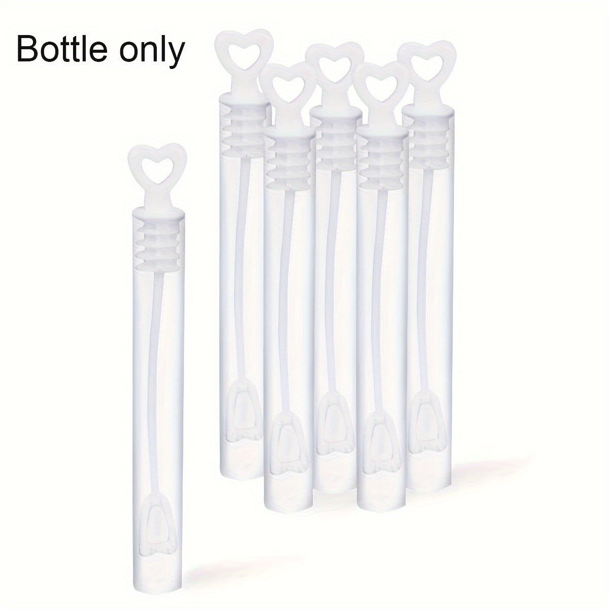 [50 Heart-Shaped Bubble Wand Tubes] 50pcs Heart-Shaped Bubble Wand Tubes, Plastic Soap Dispenser for Wedding, & Bridal Shower, Anniversary Party Favors, No Electricity Needed, Featherless