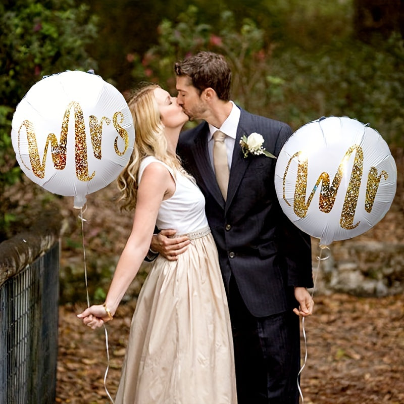 [Aluminum Film Wedding Balloons] 9pcs/set Wedding Balloons, Aluminum Film Balloons Love Balloons, Wedding Anniversary Photo Decoration Props, Proposal Bachelorette Party Arrangement Outdoor Wedding Christmas Gift -winter, new