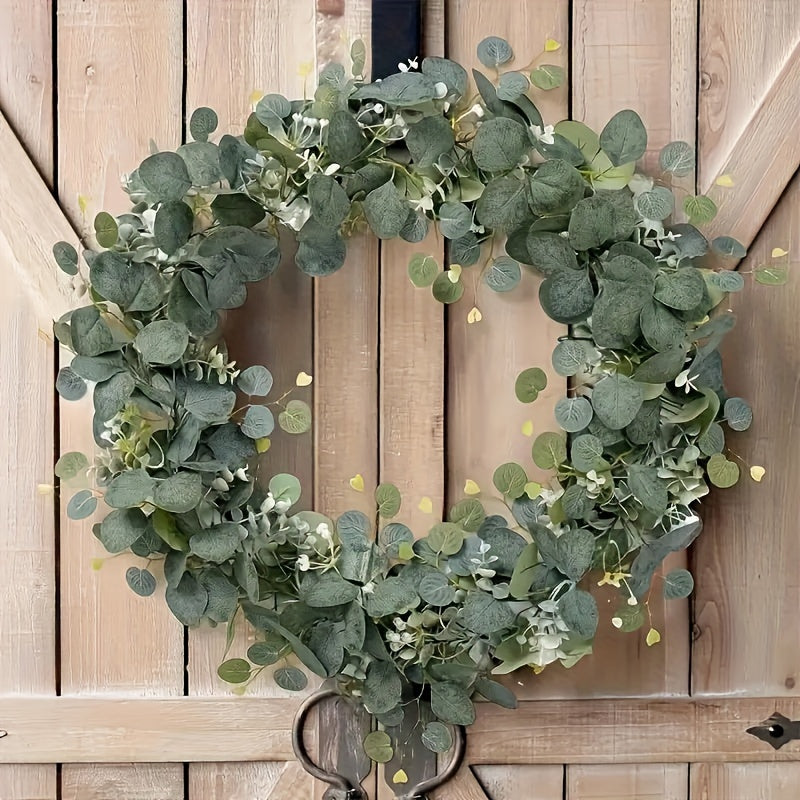 1pc Artificial Eucalyptus Garland - Faux Greenery Vine for Wedding, Home & Garden Decor - Versatile Hanging Plant for Table, Wall & Party Decoration - Plastic, Freestanding, No Electricity or Feathers Required